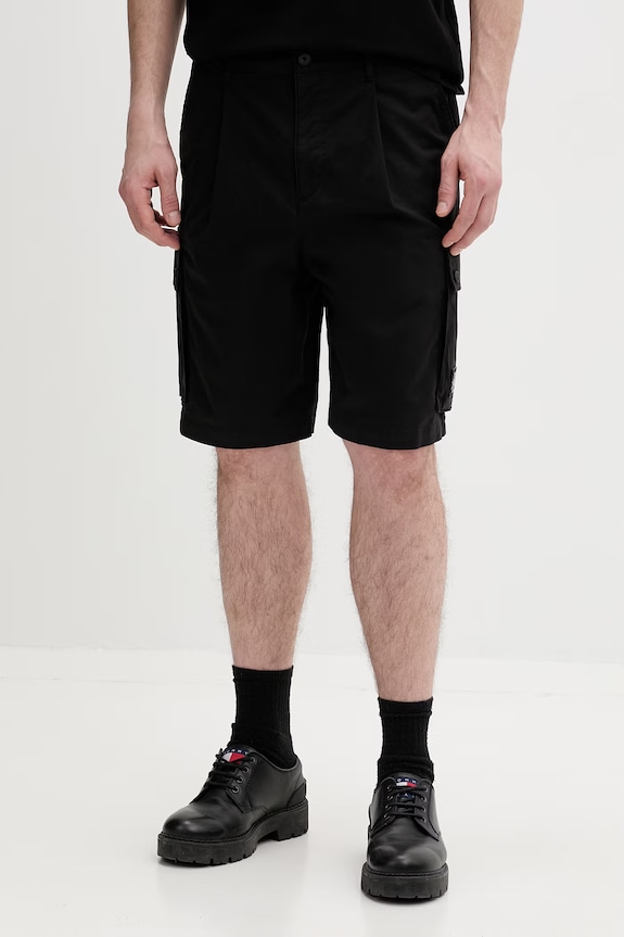 HUGO pantaloncini cargo da uomo in cotone Gregry_RB nero 50559604