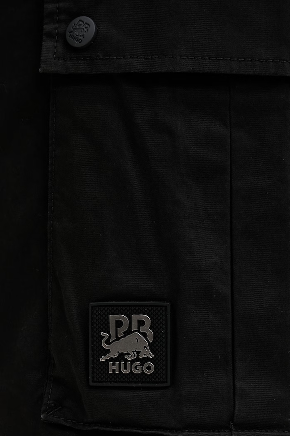 HUGO pantaloncini cargo da uomo in cotone Gregry_RB nero 50559604
