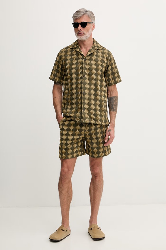 OAS pantaloni scurți de trening pentru bărbați, din bumbac 201002.2014 verde SS26