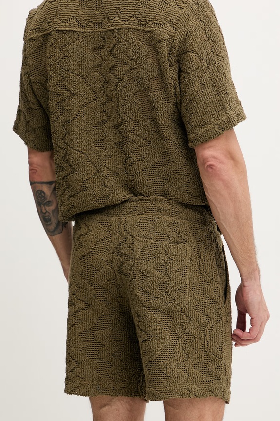 Îmbrăcăminte OAS pantaloni scurți de trening pentru bărbați, cu bumbac 5013.03 verde