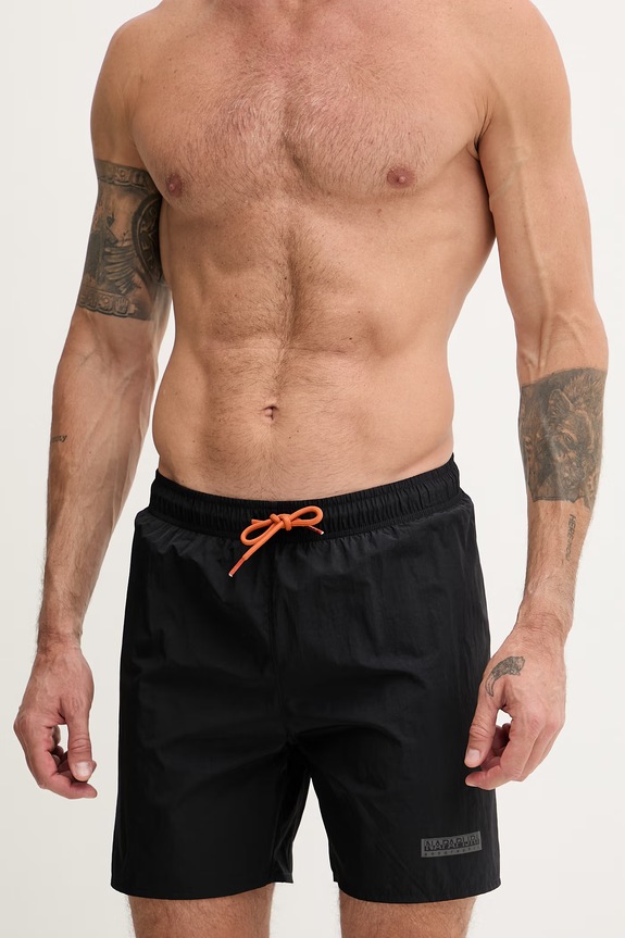 Napapijri Plavecké šortky pánske BOX LOGO NP0A4HAX9411 čierna SS26
