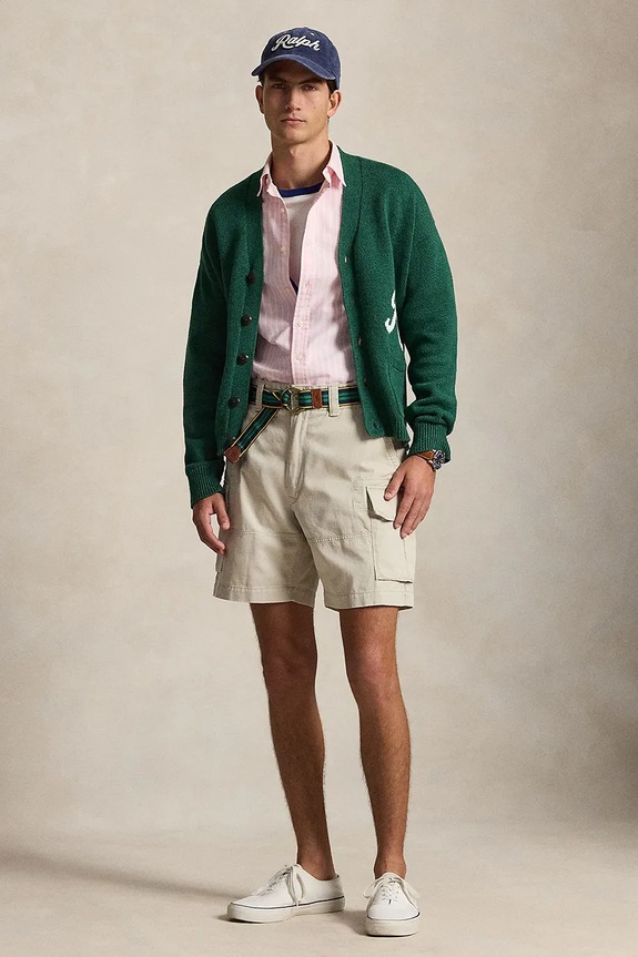 Polo Ralph Lauren pantaloncini in cotone RUGGED TWILL-GELLAR verde 710964027004