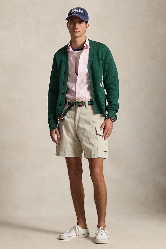 Polo Ralph Lauren pantaloncini in cotone RUGGED TWILL-GELLAR verde 710964027004