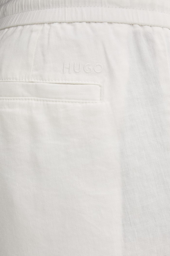 HUGO σορτς Ανδρικά με λινό Cino262SFW μπεζ 50562792