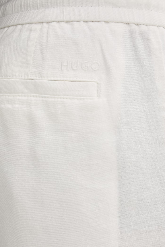 HUGO σορτς Ανδρικά με λινό Cino262SFW μπεζ 50562792