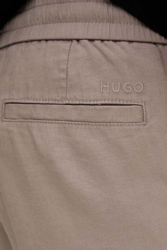 HUGO σορτς ανδρικά με λινό Cino262SFW μπεζ 50562792