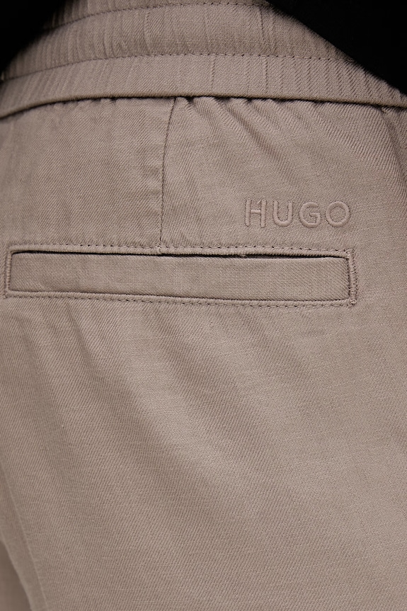 HUGO σορτς ανδρικά με λινό Cino262SFW μπεζ 50562792