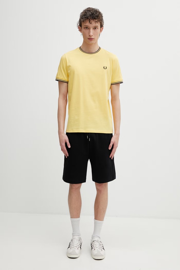Fred Perry sportske kratke hlače za muškarce od pamuka S8505 crna