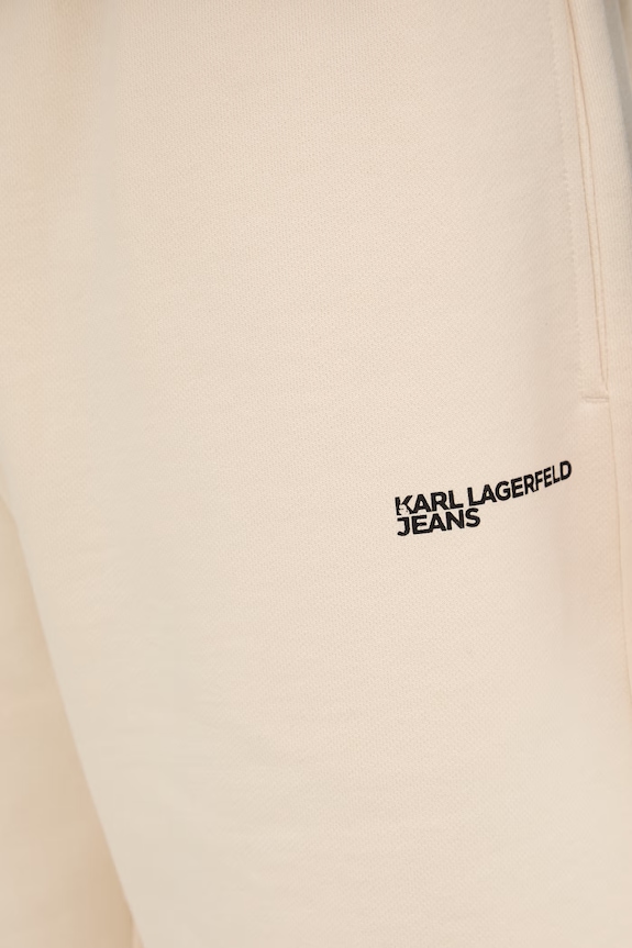 Karl Lagerfeld Jeans teplákové šortky pánské bavlněné béžová B2M10148