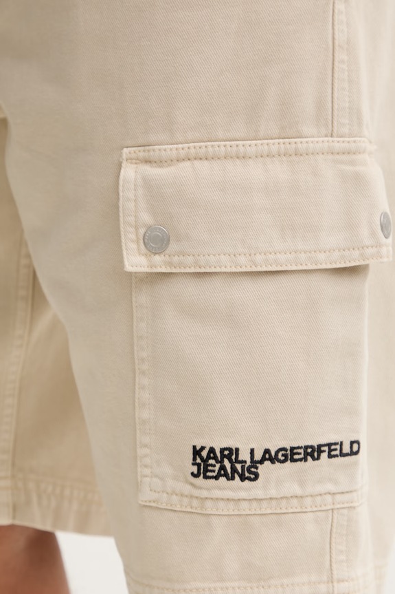 Karl Lagerfeld Jeans pantaloni scurți cargo pentru bărbați, din denim bej B2M10055
