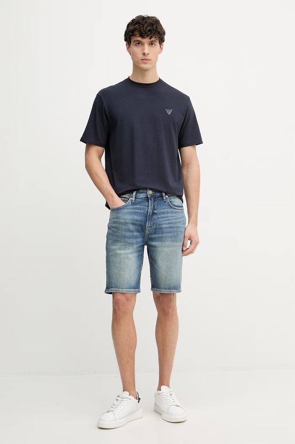 Guess pantaloni scurți pentru bărbați, cu bumbac M6GD27.D0777 albastru SS26
