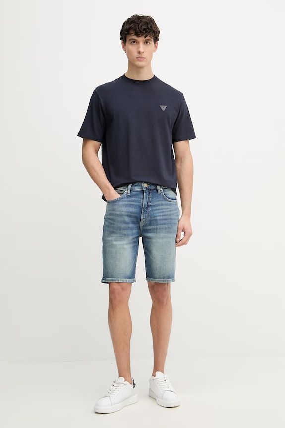 Guess pantaloni scurți pentru bărbați, cu bumbac M6GD27.D0777 albastru SS26