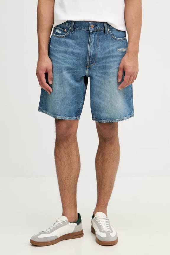 Guess pantaloni scurți pentru bărbați, din denim JETT albastru M6GDV8.D0770