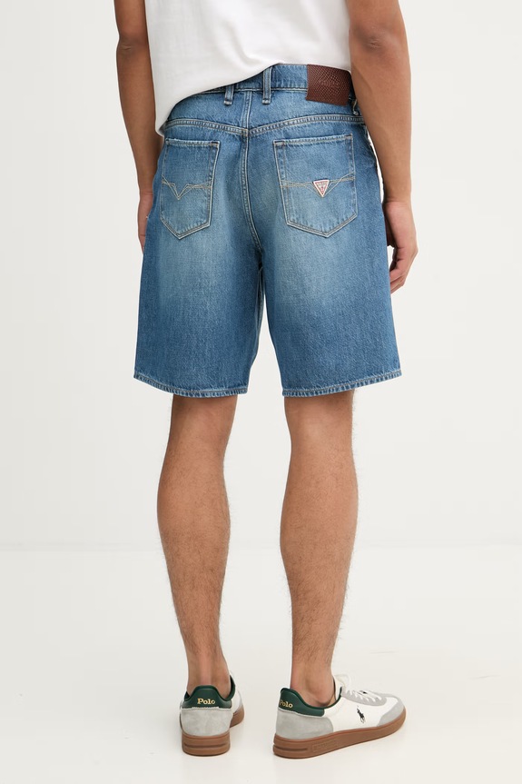 Îmbrăcăminte Guess pantaloni scurți pentru bărbați, din denim JETT M6GDV8.D0770 albastru