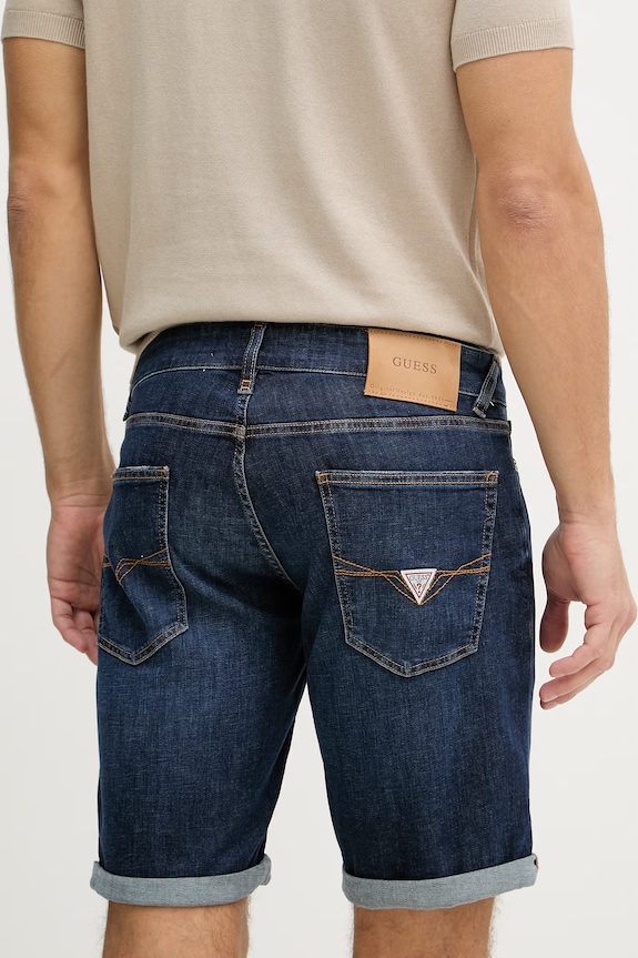 Oblečenie Guess šortky pánske bavlnené SONNY M6GD01.D0754 modrá