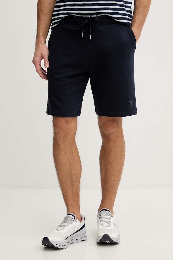 Guess pantaloni scurți de trening bărbați din bumbac bleumarin M6GD12.K3020