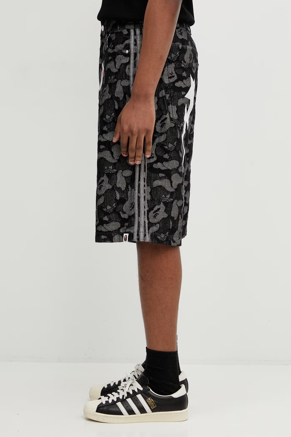 adidas Originals x BAPE denim shorts KF4917 black SS26