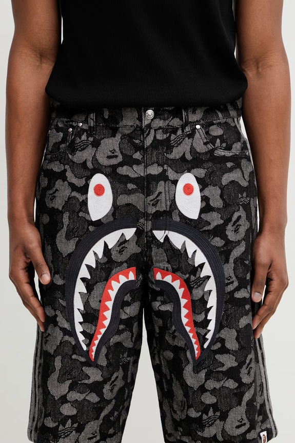 adidas Originals x BAPE denim shorts black KF4917