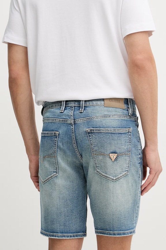 Odzież Guess szorty męskie jeansowe WYATT M6GDV2.D1095 niebieski