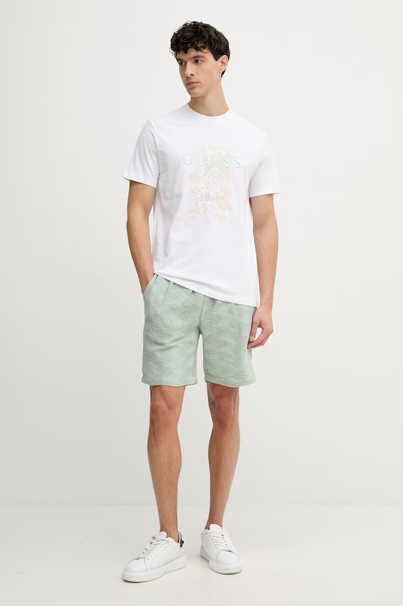 Guess pantaloni scurți ajurați, pentru bărbați LATTICE M6GD29.K3237 verde SS26