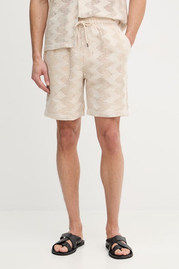 Guess pantaloni scurți bărbați ajurați LATTICE bej M6GD29.K3237