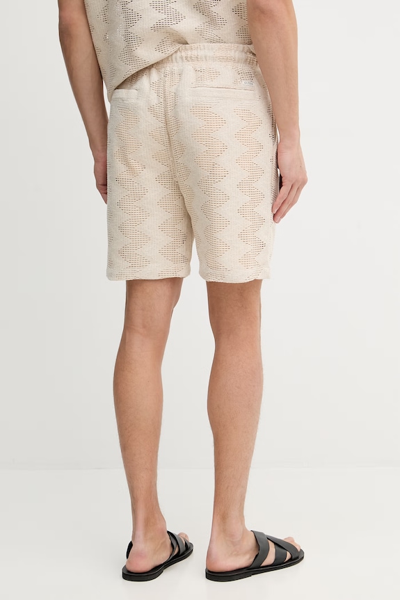 Îmbrăcăminte Guess pantaloni scurți bărbați ajurați LATTICE M6GD29.K3237 bej