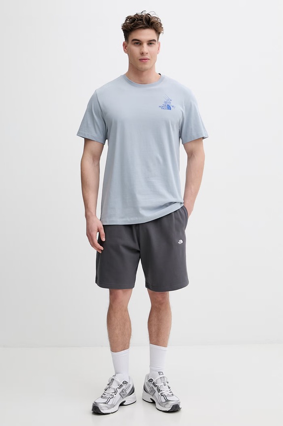 The North Face kratke hlače moške bombažne ESSENTIAL NF0A8GQ9RHI1 siva SS26
