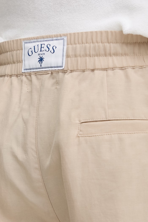 Guess Šortky pánske s ľanom béžová F6GD01.WN202