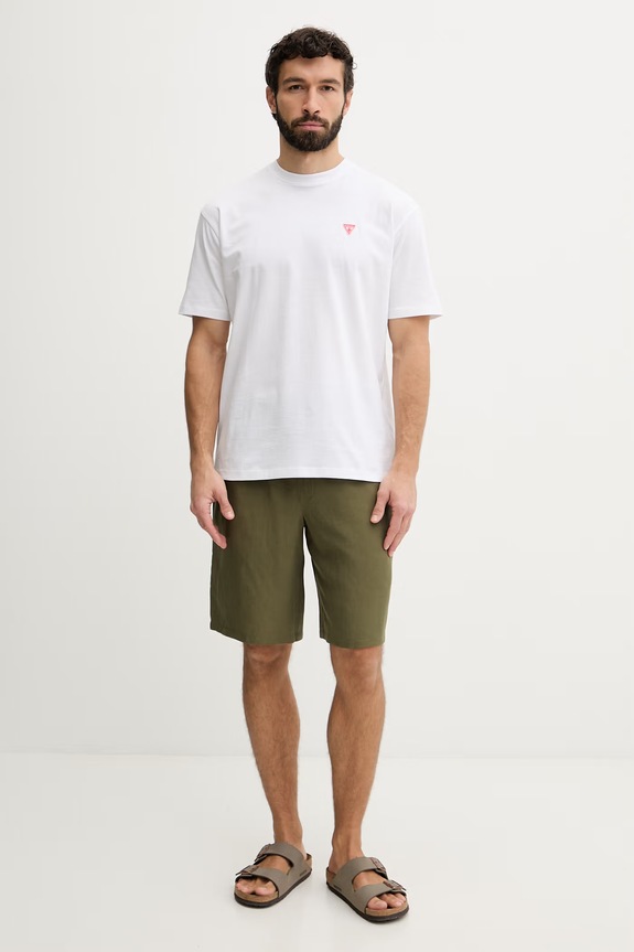 Guess szorty męskie z lnem F6GD01.WN202 zielony SS26