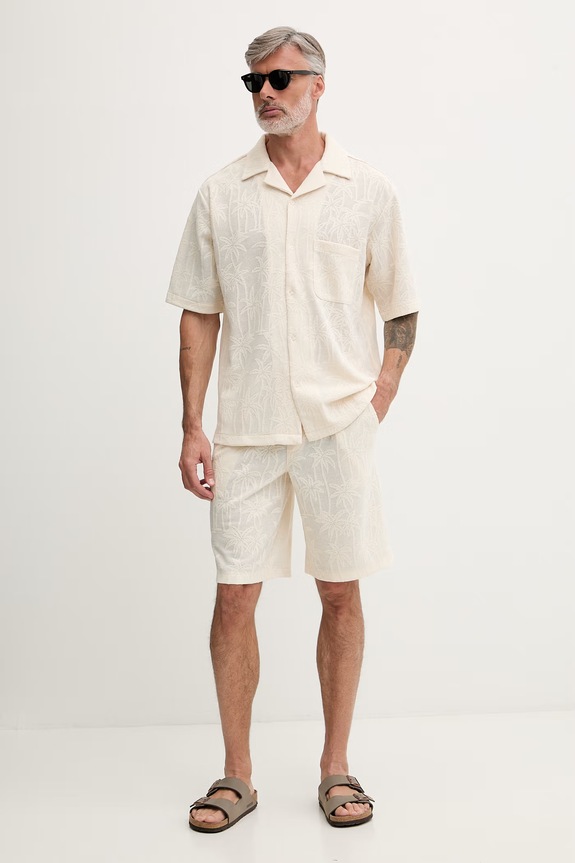 Guess pantaloni scurți de trening pentru bărbați F6GD03.KG362 bej SS26