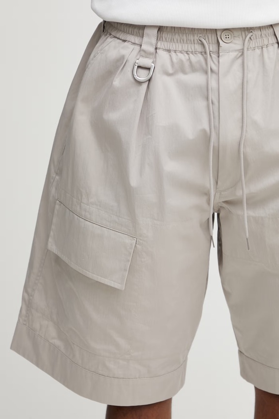Y-3 M WL SHORTS pantaloni scurți pentru bărbați cu bumbac bej KS5118.