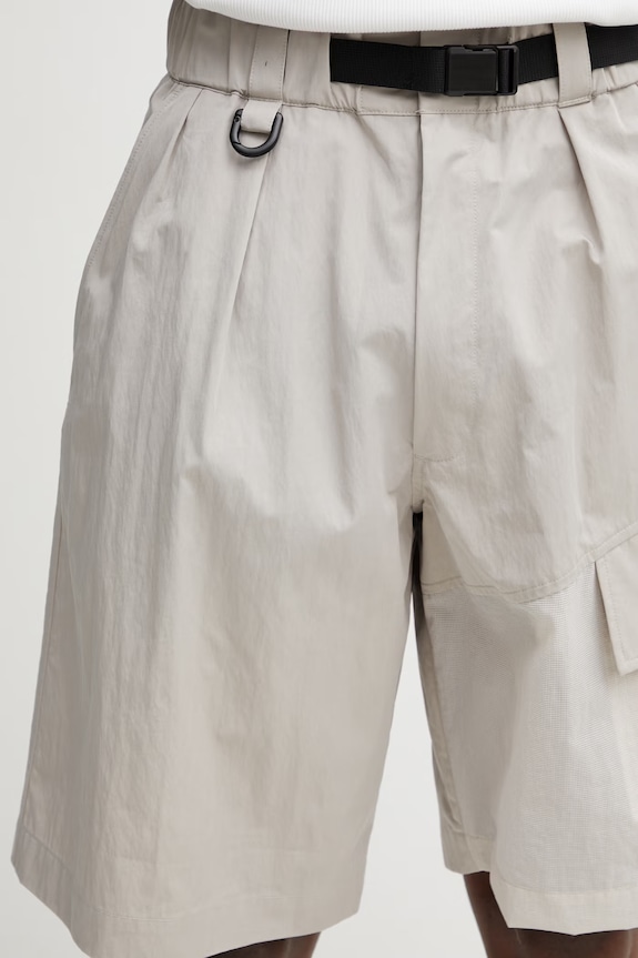 Y-3 UT SHORTS pantaloni scurți cu bumbac pentru bărbați bej KS5229.