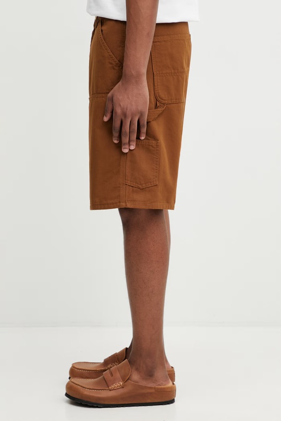 Carhartt WIP Double Knee Short pantaloni scurți din bumbac pentru bărbați I034793.HZ02 maro SS26