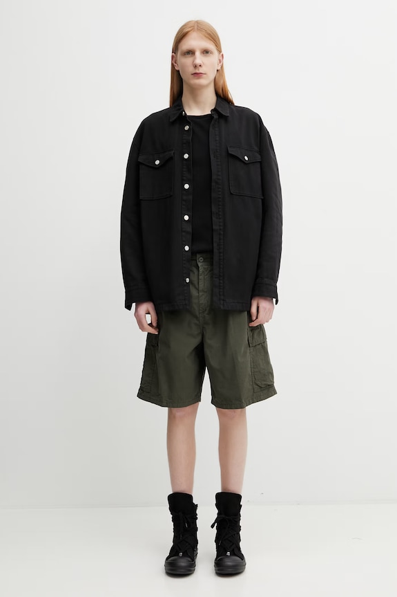 Carhartt WIP Cole Cargo Short pantaloni scuți cargo pentru bărbați din bumbac I035566.2ZXGD verde