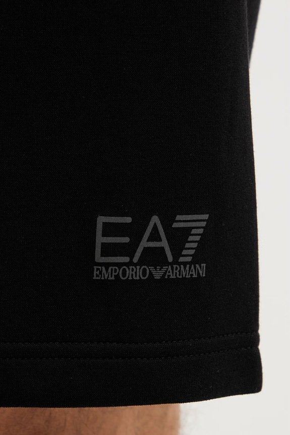 EA7 Emporio Armani teplákové šortky pánske z bavlny čierna AF20845.7M001599