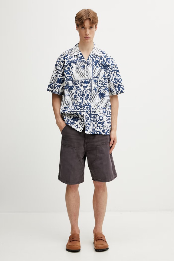 Carhartt WIP Double Knee Short pantaloni scurți pentru bărbați din bumbac I036483.3IS4O maro