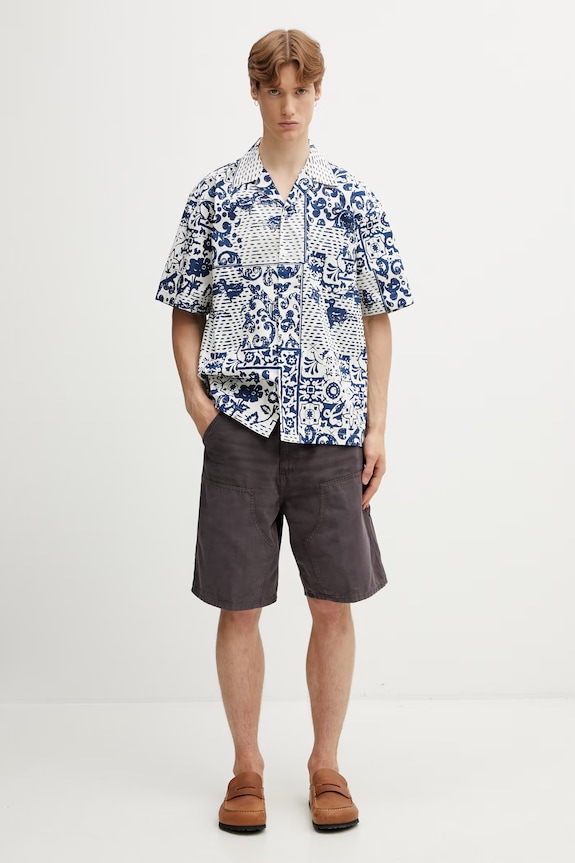 Carhartt WIP Double Knee Short pantaloni scurți pentru bărbați din bumbac I036483.3IS4O maro