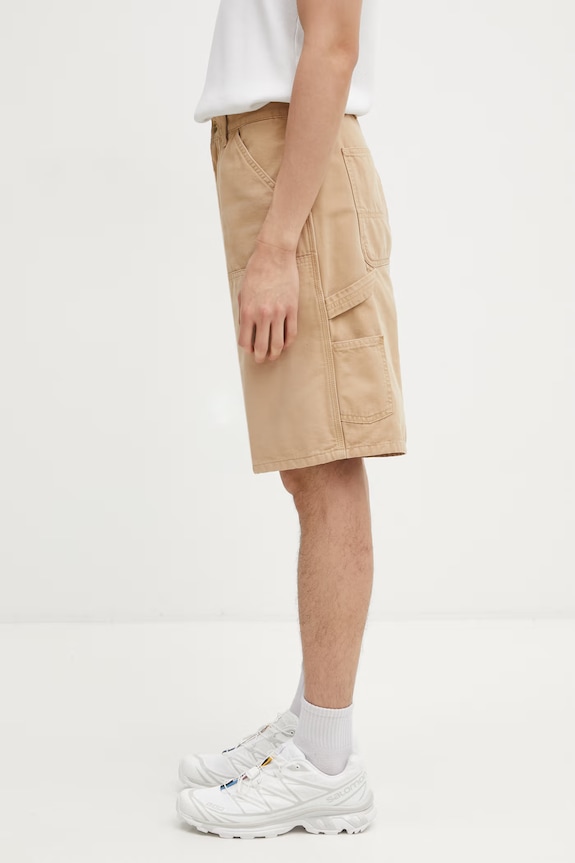 Carhartt WIP Double Knee Short szorty cargo bawełniane męskie I036483.07E4O beżowy SS26