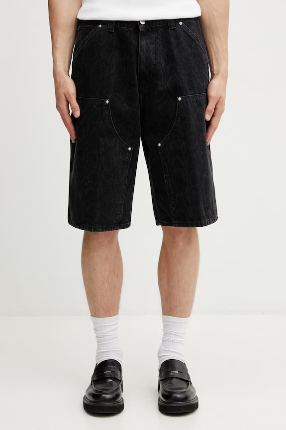 Carhartt WIP OG Double Knee Short pantaloni scurți de bumbac pentru bărbați negru I036590.3R260