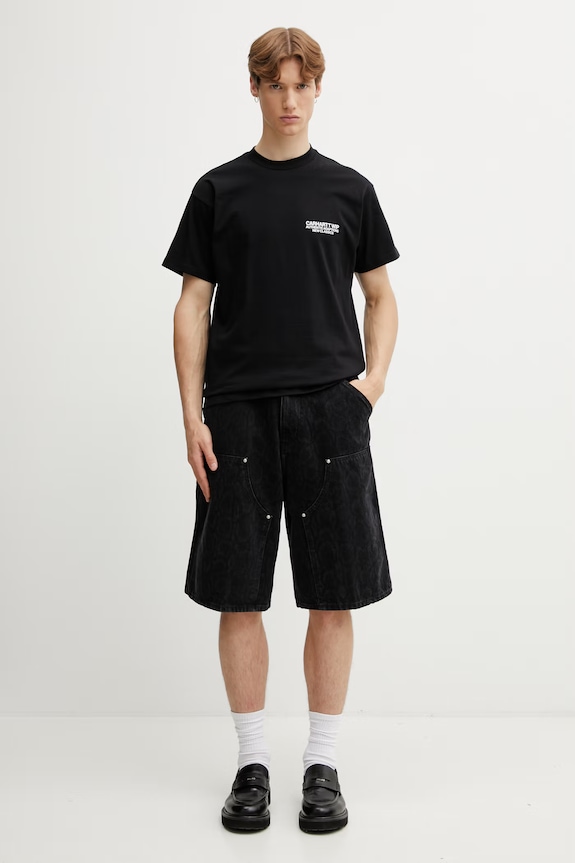 Carhartt WIP OG Double Knee Short pantaloni scurți de bumbac pentru bărbați I036590.3R260 negru