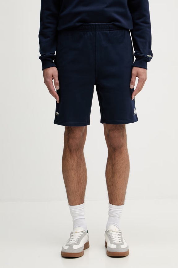 Lacoste szorty dresowe męskie bawełniane granatowy GH0374