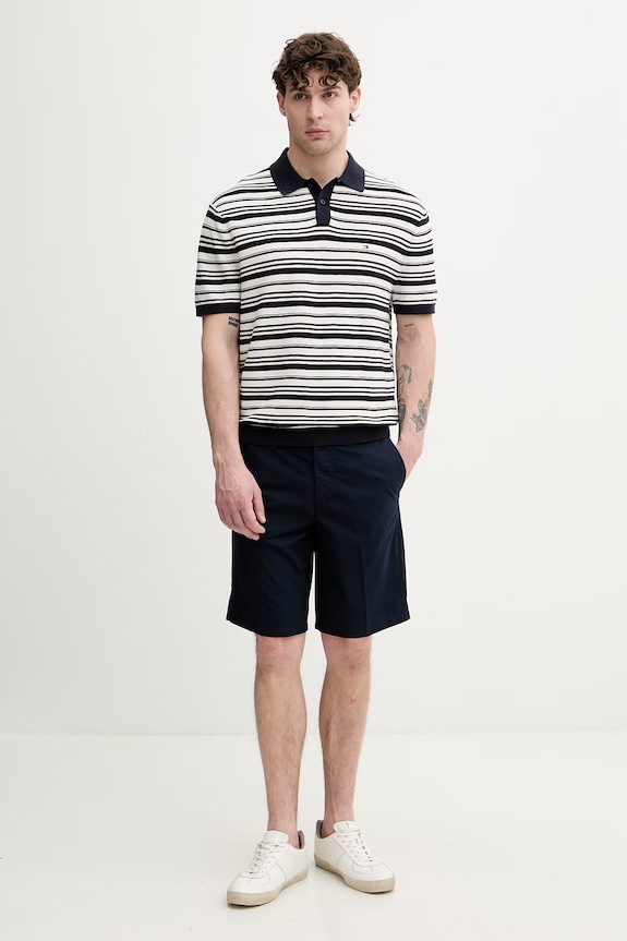 United Colors of Benetton šortky chino pánske bavlnené 4W3LU9014 tmavomodrá SS26