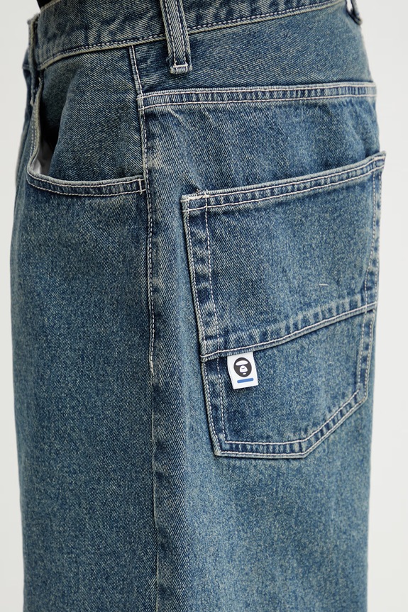 AAPE pantaloni scurți din denim pentru bărbați albastru AAPSPMC677XXQ