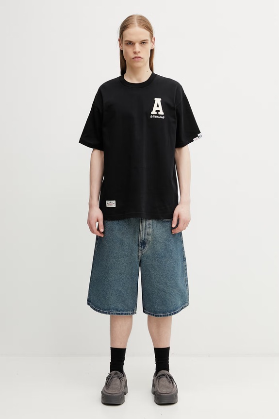 AAPE pantaloni scurți din denim pentru bărbați AAPSPMC677XXQ albastru