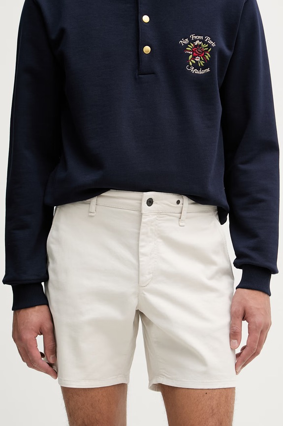 rag & bone szorty męskie z bawełną beżowy RX2626S9WCH