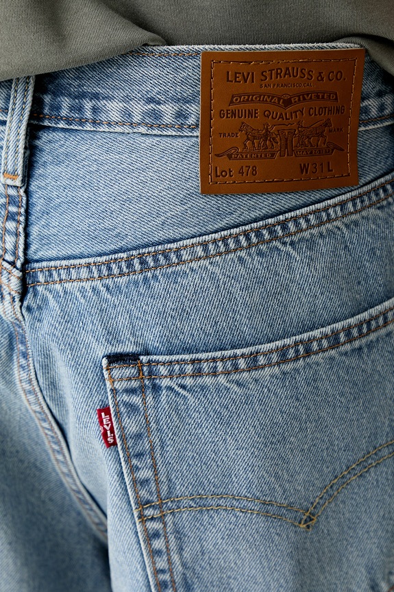 Levi's szorty męskie jeansowe 478 BAGGY CAPRI niebieski 004A8