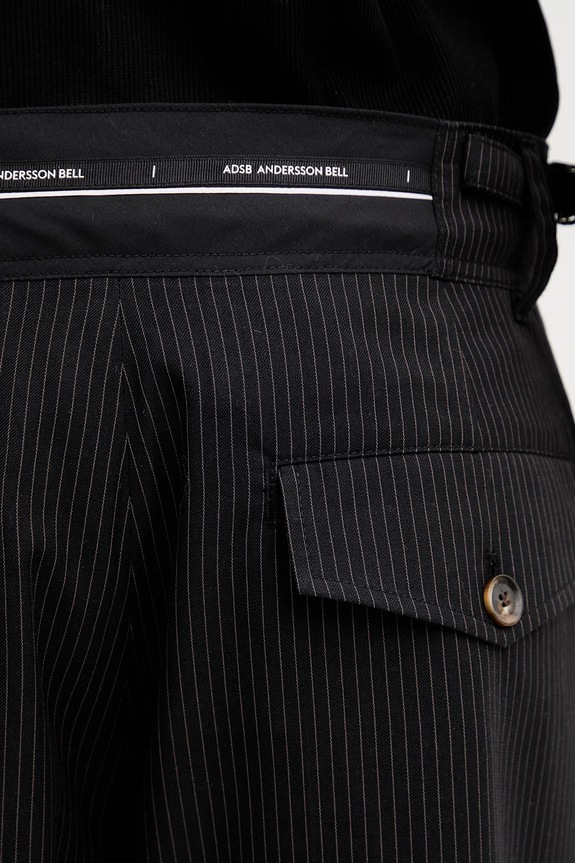Andersson Bell Inside-Out Stripe Layered szorty eleganckie z wiskozy męskie czarny apa905m
