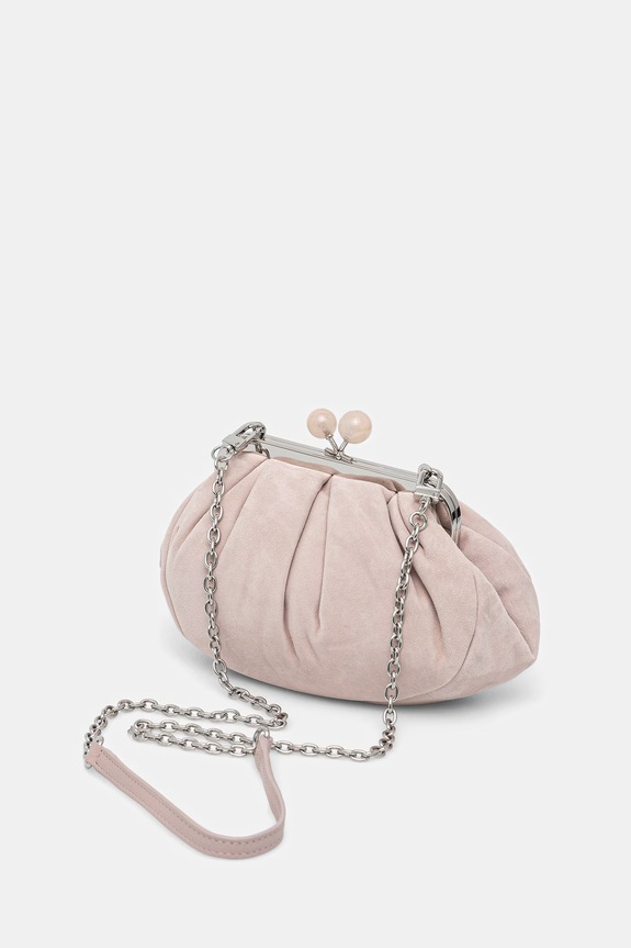 Akcesoria Weekend Max Mara torebka zamszowa AVALOIS 2615511014600 różowy