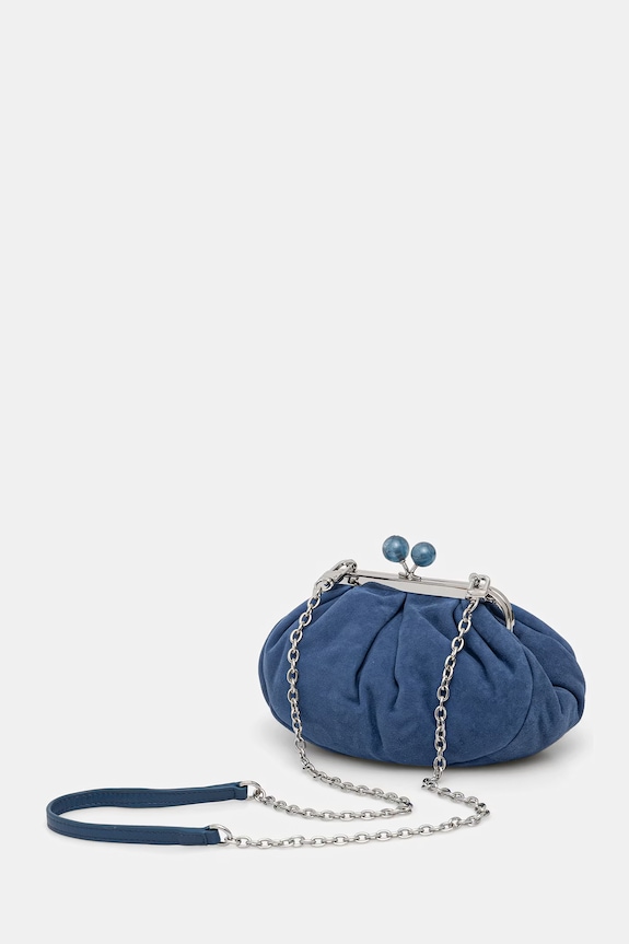 Accesorii Weekend Max Mara geantă de mana din piele intoarsa AVALOIS 2615511014600 albastru