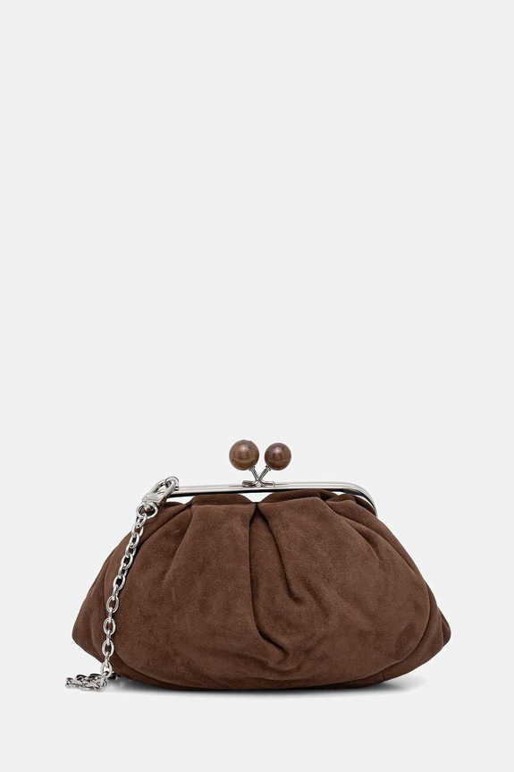 Weekend Max Mara geantă de mana din piele intoarsa AVALOIS uni maro 2615511014600